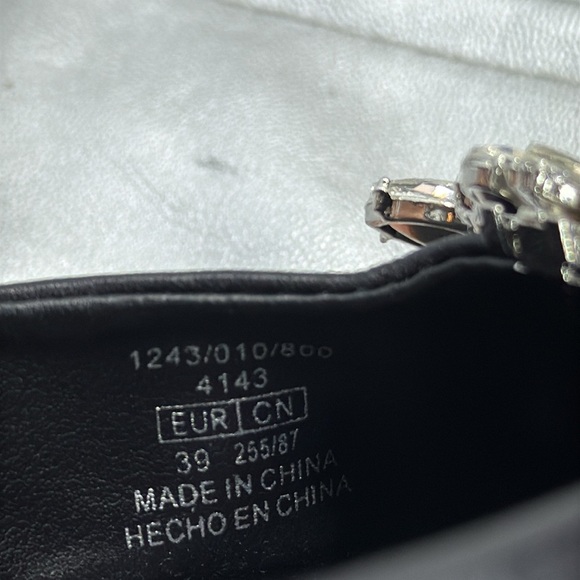 (O) ZARA Elegant Black Slingback Heels with Crystal Embellishment, Size 39/8USA - Picture 12 of 13